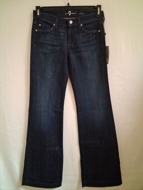 7 For All Mankind Dojo Dark Wash Bootcut Jeans Size 27 Women's Classic Fit Denim